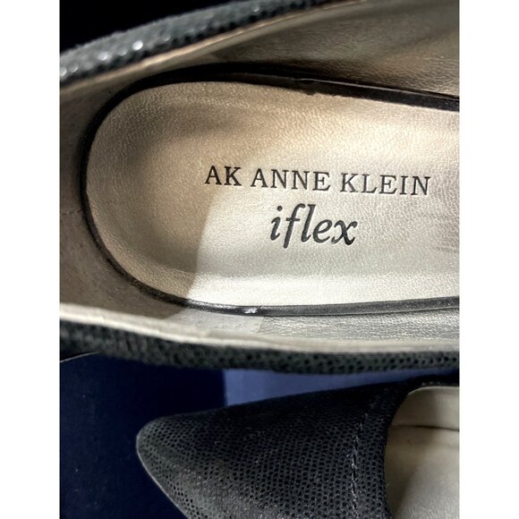 Womens AK Anne Klein iflex AK7 CAKE WALK Black Leather Heels Size 8 1/2 M - Picture 2 of 13